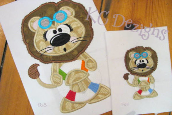 Beach Lion 01: A Charming Applique Design