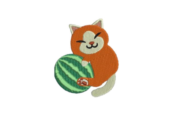 Cat Hugging Watermelon: A Sweet Embroidery Review
