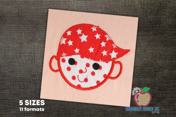 Charming Cartoon Boy Face Applique for Personalized Gifts