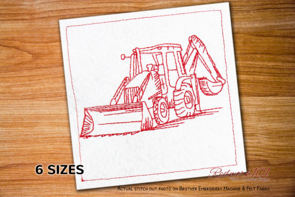 Jcb Backhoe Loader: A Bold Embroidery Choice