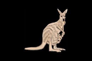 Kangaroo: A Bold Single-Color Machine Embroidery Design