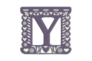 Papel Picado Alphabet Y: Festive Holiday Embroidery